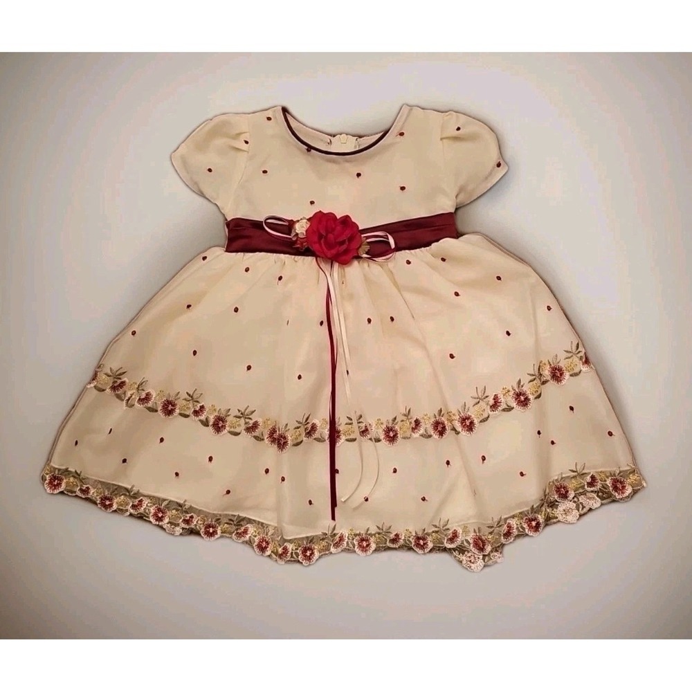 Good Girl Floral Embroidered Floral Dress S(6-12M) Flower Girl Pictures Holidays